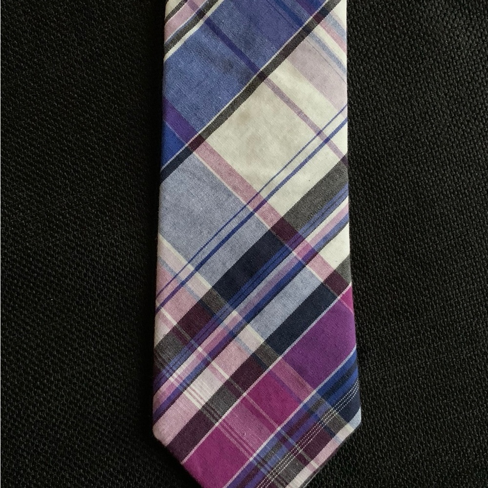 Vintage Express Purple and Blue Plaid Tie